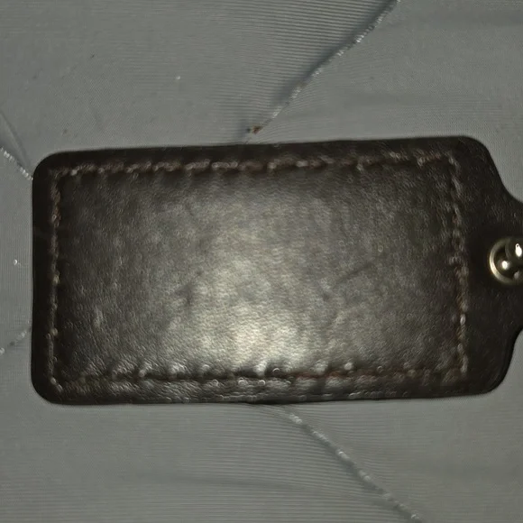 Coach Dark Brown Leather Hangtag W White Stitching - Picture 2 of 2